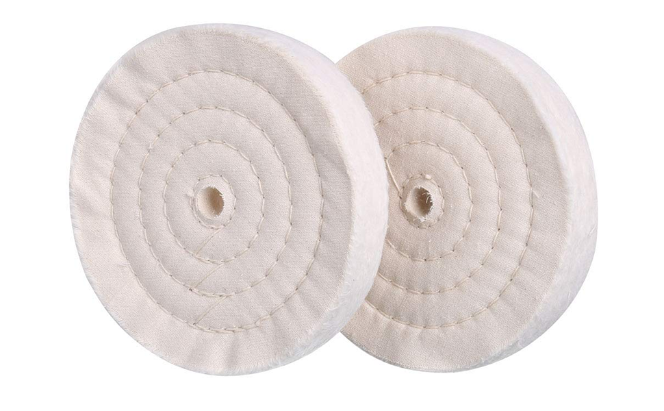 SCOTTCHEN Buffing Polishing Wheel 3 Fine Cotton (50 Ply) 1/4 Arbor with 1/4 Mandrel for Drill - 2Pack