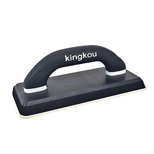 Kingkou Rubber Grout Float 4" x 9-1/2" Gum Rubber with Soft Grip Handle Black - 1Pack - SCOTTCHEN