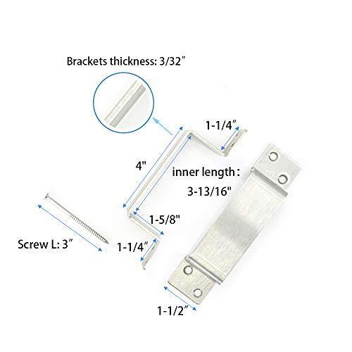 Closed bar Holder for Door Barricade Security Door Lock Bracket Brackets Fits for 2X4 Boards 2X4 Lumber(1 Pair304 Stainless Steel Included 2 Closed Brackets with 8 Screws) - SCOTTCHEN