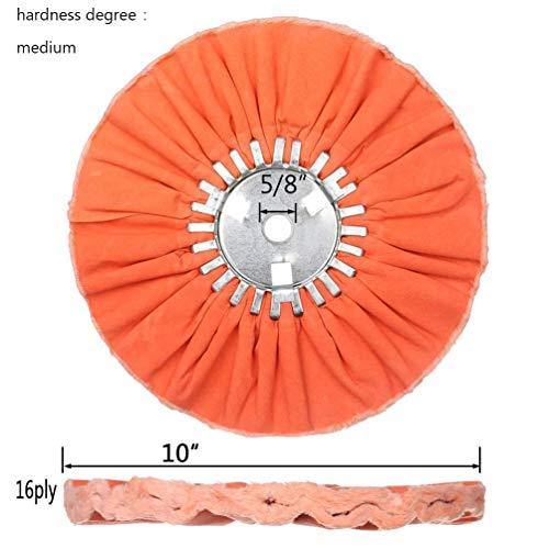 10" Orange Airway Buffing Wheel,5/8'' Arbor Hole,16 Plys/Medium Polishing for Angle Grinder,1PC - SCOTTCHEN