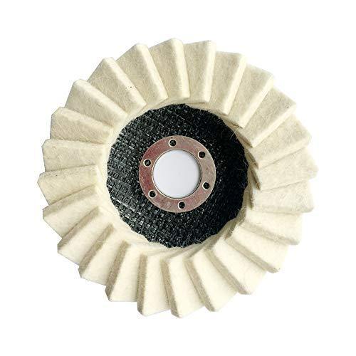 SCOTTCHEN Felt Flap Disc Abrasives 4-1/2" x 7/8" Arbor Buffing Polishing Wheel for Angle Grinder - 5 Pack - SCOTTCHEN