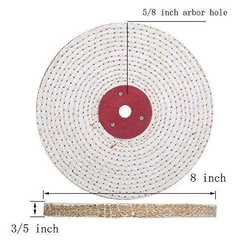 8inch Buffing Polishing Wheel Soft(60 Ply) Fine（60 Ply）Medium（40 Ply） Coarse（3/5 in Thick）Rough（3/5 in Thick） Polish Pad For Bench grinder With 5/8" Arbor Hole 5 Pcs - SCOTTCHEN