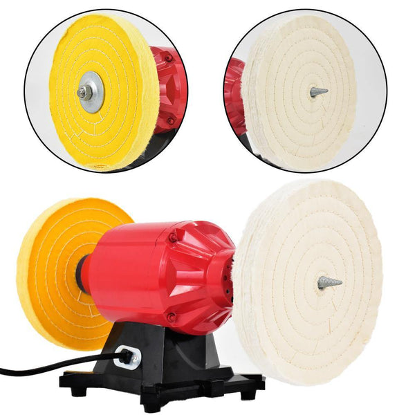 SCOTTCHEN Extra Thick High Grade Cloth 8" Buffing Polishing Wheels Yellow(70Ply)/ Fine(90 Ply)/ Soft(100Ply) For Bench grinder With 5/8" Arbor Hole - SCOTTCHEN